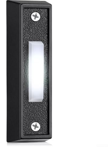 Pulsante Per Campanello Illuminato, Metallo Interruttore Campanello Con Viti Montaggio, Parete Pulsante Campanello Porta Sostituzione Pulsante Campanello Per Porte E Uso Esterno Di Notte