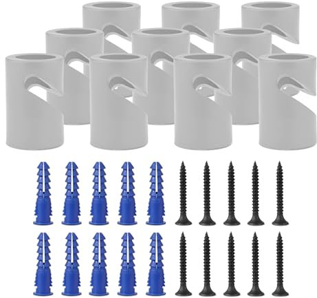 LEDSone 10 Pcs Decentralizer Pendant Light Cable Hook Lighting Fixture Organiser Pendant Cord Clip Cable Mounting a Ceiling or Wall-Mounted 'V' Hook for Fabric Electrical Cables