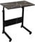 simpa Height Adjustable Mobile Laptop Table Workstation with Metal Frame & Rolling Castors - Black Marble