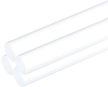 QUARKZMAN 4Pcs Tiges Rondes en Acrylique 10mm x 250mm Barres Transparent Bâtons en Plastique Acrylique Bande pour Bricolage Artisanat Éclairage Décorations de Jardinage