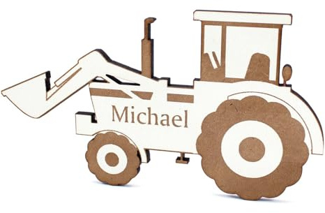 Dekolando Türschild Kinderzimmer personalisiert Traktor - selbstklebendes Schild mit Name und Motiv - Türdeko Kinder Namensschild 18 x 10 cm