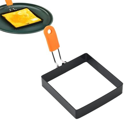 Molde cuadrado para huevos – Molde cuadrado de acero inoxidable antiadherente para huevos | Juego de tortilla con , anillos de cocción de huevos multifuncionales, antiadherentes y