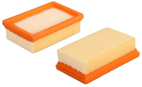 NIYATA 2 Pack Filter Replacement Parts for Karcher WD4 WD5 WD6 MV4 MV5 MV6,Wet & Dry Vacuum Cleaner Accessories,Flat Pleated Premium filter for Karcher