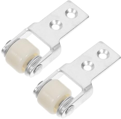 JECOMPRIS 2st Rollen Für Möbelschienen Schranktür Räder Tauschen Schranktür-rad-schiebetür-riemenscheibe Terrassentür Rolle Schrankführungsrollen Schiebetürrolle Weiß Galvanisiertes Eisen