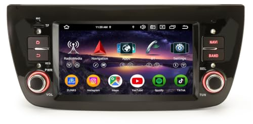 Erisin Android 14 Autoradio mit GPS Navigation für FIAT Doblo Opel Combo Tour D Unterstützt Kabelloses CarPlay Android Auto Bluetooth 5.0 WiFi 4G DAB+ USB FM RDS OBD2 DTV Canbus 8-Kern 4GB+64GB