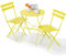 LIFERUN Bistro Set Metall, Klappbar Balkonmöbel Set 3 Teilig, Balkonset 2PCS Klappstühle 1 Klapptisch, Balkonmöbel für Kleinen Balkon, Outdoor Sitzgarnitur, Wetterfest, für Garten und Balkon, Gelb