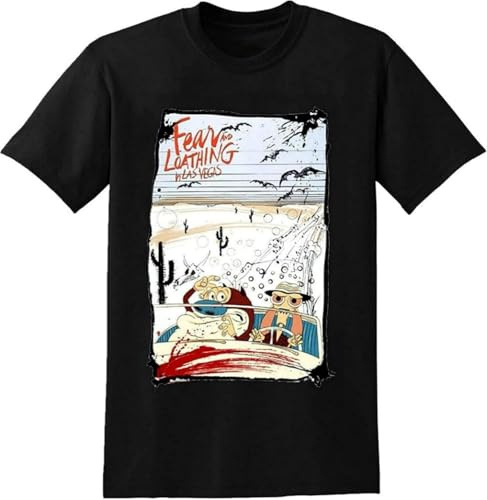 Ren and Stimpy Fear and Loathing in Las Vegas LSD Trip Mens T-Shirt Black Size L