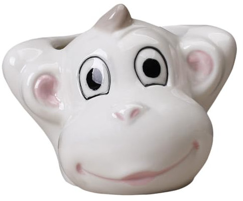 Milisten 1 pièce Pot de Fleurs Céramique Kawaii Monkeys Pot pour Plantes Adorable Décoration de Bureau