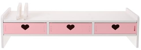 Computer Monitor Ständer 49x19x12cm PVC Board Rosa | PC Tower Ständer, Stabile Ablage für Büro, Keyboard Storage, Platzsparend