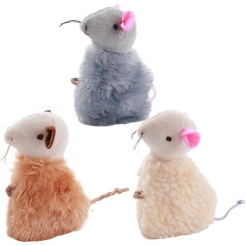 Souris à Herbe à Chat 3 pièces, Jouet en Peluche Mignon et Doux pour Chat, Jouets interactifs Rechargeables Herbe pour Le Jeu de Dentition, Fournitures pour Animaux de Compagnie.