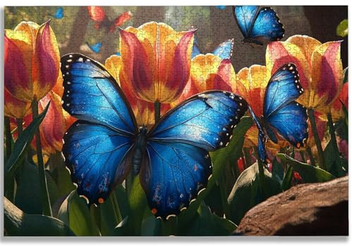 Puzzle 5000 Teile Blume, Puzzle 5000 Teile Erwachsene, Holzpuzzle Erwachsene mit Exquisiter Verpackungsbox, Klassische Puzzles Schmetterling für Die Ganze Familie, Groß Puzzles für Geschenke, -1581