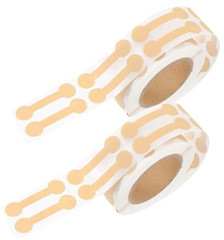 BATHVEVE 2 Rollen Kraftpapier Geschenk Siegelaufkleber Tamper Evident Seal Stickers für Backwaren Schmuck Umschläge Stabile Selbstklebende Etiketten für Verpackung und Geschenkverpackungen