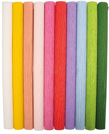 Rayher Krepppapier Set, bunt, 25x60cm, 105g/m², SB-Btl. 10Stück, 67405999