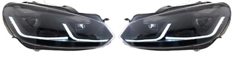 SAUANMNKTP Archaic LED Frontscheinwerfer Für VW Für Golf 6 Mk6 2009 2010 2011 2012 LED Scheinwerfer Für Auto Scheinwerfer Blinklicht Blinker(Smoke 2 PCS)