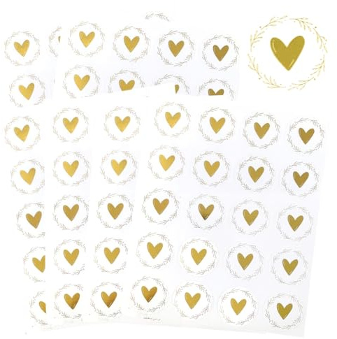 JRYXDS 120 Pcs Herz Wachssiegel Selbstklebend Gold Briefumschlag 3,2 Cm Aufkleber Umschlagaufkleber Siegelaufkleber Für Umschlag Postkarte Einladung Grußkarte Dekoration Hochzeit