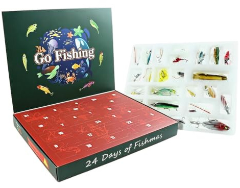 Angel-Adventskalender 2026 Männer Raubfisch Angelköder Set