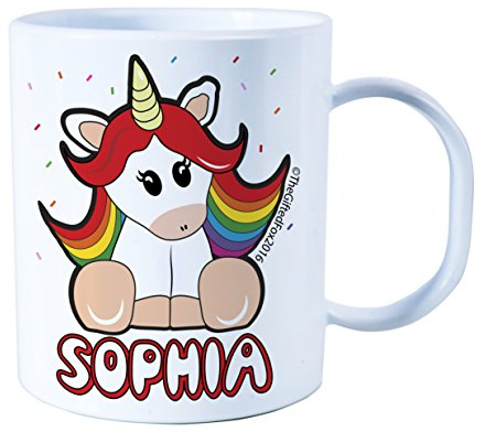 Personalised Gift Plastic Rainbow Unicorn Unbreakable Kids Cup, Toddler Cup for Boys and Girls