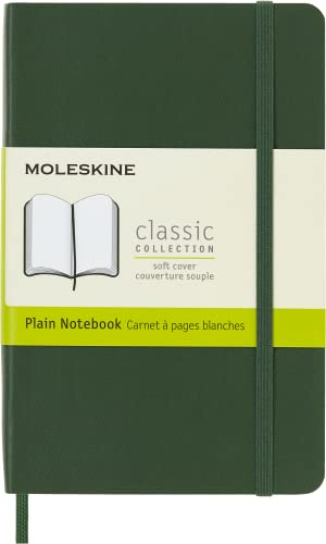 Moleskine Klassisches Notizbuch, Punktierter Notizblock mit weichem Einband und elastischem Verschluss, Taschenformat 9 x 14 cm, Myrtegrün, 192 Seiten