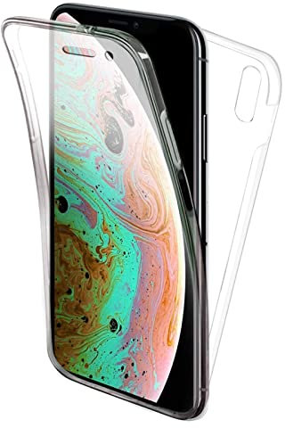 TBOC Funda para Apple iPhone X - XS (5.8) Carcasa [Transparente] Completa [Silicona TPU] Doble Cara [360 Grados] Protección Integral Total Delantera Trasera Lateral Móvil Resistente Golpes