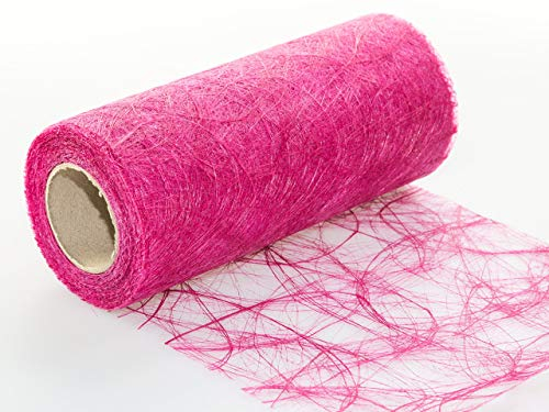 Protinam Sizoweb 20cm x 25m Tischläufer Tischband in Fuchsia zur Dekoration wie Sommer, Ostern, Weihnachten oder Hochzeiten abgelängt (25m, Fuchsia 3450)