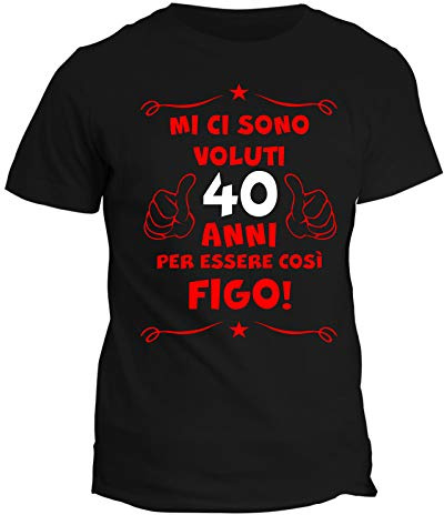 fashwork T-Shirt Uomo Compleanno 18 20 30 40 50 60 70 Anni - Mi Ci Sono Voluti Anni per Diventare così Figo - Idea Regalo Originale e Divertente - Taglie dalla S alla XXL