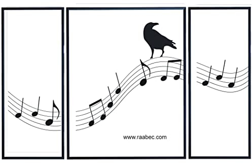 RAABEC Triptychon Aluminium Bilderrahmen, Farbe Schwarz, S0x80cm ideal für Malen nach Zahlen Bilder z.B. von Schipper oder Ravensburger, fertig montiert mit Rückwand, ohne Glas