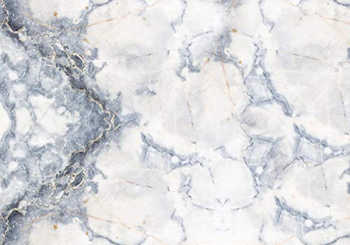 wandmotiv24 Photo murale Marbre gris pierre S 200 x 140cm - 4 pièces photo, papier peint non tissé Look marbre abstrait M6199