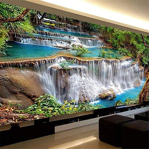 Nicole Knupfer 5D Wasserfall Diamant Painting Kit DIY Full Bohrer Diamond Malerei Handgemachtes Wohnzimmer Wanddekoration (120x50cm)