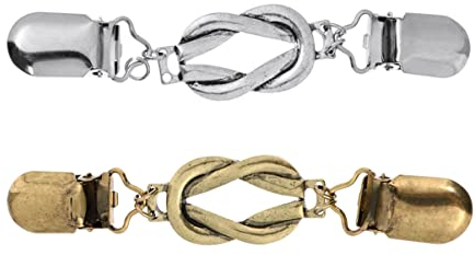 VALICLUD 2 Stück Attraktive Strickjacken Clips Praktisch schicke Kleiderverschlüsse (Golden, Silber)