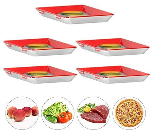 Timess Kreative Lebensmittelkonservierung Tablett Lebensmittelkonservierungsschale Gesunde Vakuum Frische Aufbewahrung Tablett Mit Elastischen Film Schnalle Dichtung Vorratsbehälter Set (5pcs)