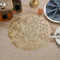 Set di 6 Tovagliette Foglia Scavate, Tovagliette Sottopiatto Tappetini da Tavola Resistenti al Calore per Tavolo da Cucina, Matrimoni, anniversari, Natalizie (Oro, 38x38 cm)