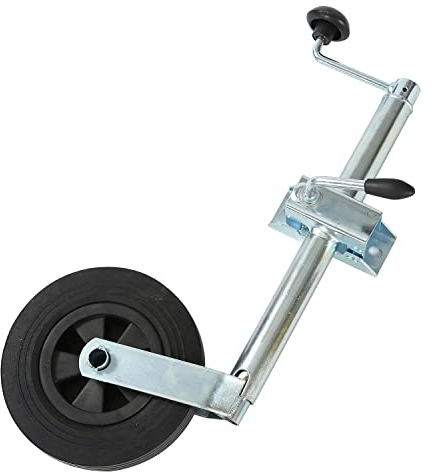 KATSU Jockey Wheel 200x50mm 220lbs Loading Capacity 530mm Height Heavy Duty Car Trailer Caravan Couplings Galvanized Steel Jockey Wheel with Clamp 161803