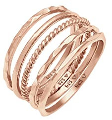 Elli Ring Damen Set Stacking Minimal Trend Blogger Basic in 925 Sterling Silber