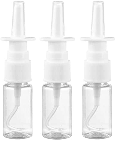Mebamce 3pcs Nasal Spray Bottle Mist Spray Bottle Clear Empty Rhinitis Care Sprayer Direct Spray Container for Saline Essential Oils - 10ml