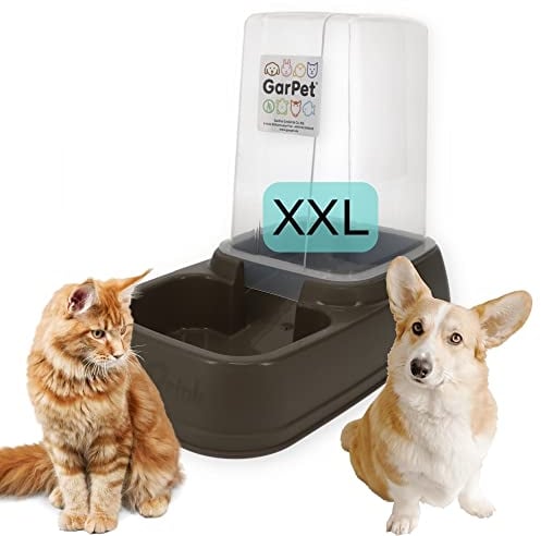 Garpet XXL 2in1 Futterspender 8 Liter Futterautomat Wasserspender Hunde Katzen Futter Wasser Automat ohne Strom Trockenfutter Automatisch
