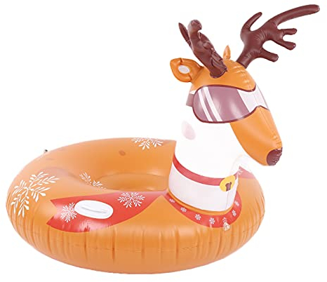 KOSDFOGE Aufblasbarer Skikreis,Aus PVC, Verschleißfest, Multifunktional, Weihnachtsthema, Schneeschlitten Freizeit, Winter, Aufblasbarer Schneeschlauch, Schwimmendes Boot Im Pool.