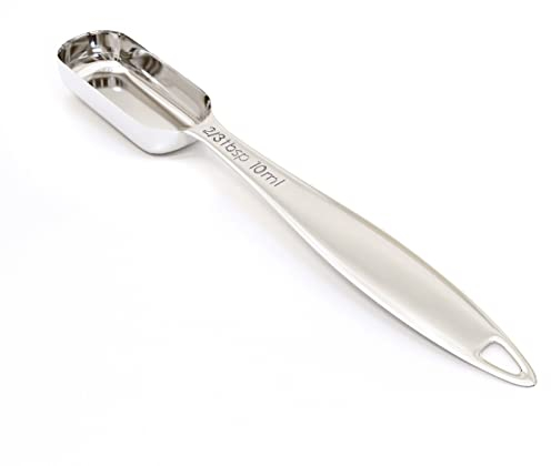BERYLER 1PCS 2/3Tablespoon (2tsp, 10ml) Single Measuring Spoon, Individual Stainless Steel Long Handle Measure Teaspoon Only