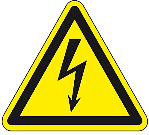 Dreifke® Aufkleber | Warnschild Warnung vor elektrischer Spannung,ASR/ISO,Folie,SL 100mm,500/Rolle