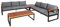 Mendler Garten-Garnitur HWC-L26, Gartenlounge Lounge-Set Sitzgruppe Sofa, Aluminium Akazie Holz MVG-Zertifiziert - dunkelgrau