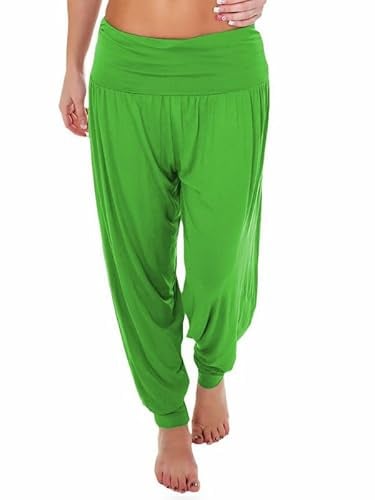 Prime fashions - Ladies Harem Trousers - Women's Full-Length Stretch Casual Pants (XXL, Jet Green)