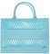 Hxiaen Mode Grande Capacité PVC Cabas Caoutchouc Silicone Sac de Plage Pochette Vinyle, bleu clair, Einheitsgröße