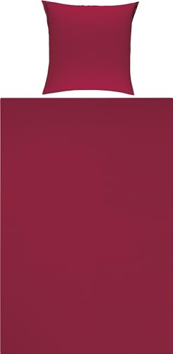 Erwin Müller Bettwäsche Traunstein Single-Jersey weinrot Größe 1x 135x200 cm + 1x 80x80 cm