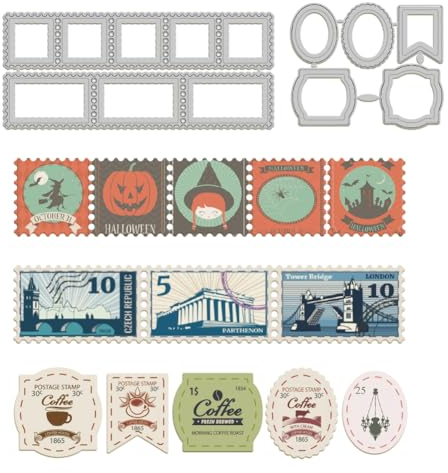 GLOBLELAND Fotorahmen Metall Stanzschablone Rechteckige Rahmen Papierpräge Stanzschablonen Set Stanzformen für Kartenherstellung DIY Papier Scrapbooking Handgefertigtes Fotoalbum