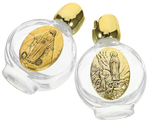 HOLIDYOYO 2 Pièces Bouteille d'eau Bénite Portable Bouteilles Deau Vides Récipient Deau Bénite Conteneurs Dhuiles Vides Cadeau De Première Décor La Première Fois Voyage Un Verre des Roses