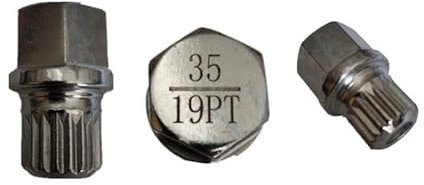 M&S Security Master - Bullone antifurto per ruota di bloccaggio auto, chiave di ricambio per MINI One Cooper Bmw ABC35/19 19 Spline