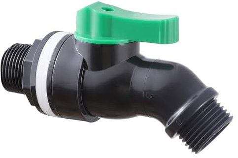 Robinet de baril de pluie en plastique, noyau de valve à haut débit, robinet de réservoir d'eau à grand débit, entrée 3/4 NPS x 3/4 W sortie valve de cloison pour seau en plastique extérieur,