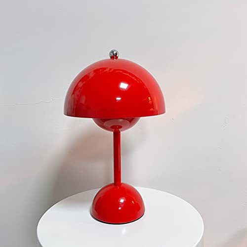 SSNCcNC Nachttischlampe Kreative Klein Tischleuchte Nordic Moderne Design Warmes Licht 3000K 6W Kinderzimmer Schlafzimmer Tischlampe Nachtlicht für Wohnzimmer 19 * 30cm,Rot
