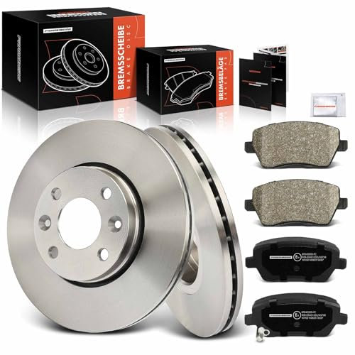 Frankberg 2x Bremsscheiben + 4x Bremsbeläge Vorne Kompatibel mit Citan Kasten/MPV W415 1.2L 1.5L 2012-2021 Kangoo Be Bop KW0/1 1.5L 1.6L 2009-2024 Replace# 402061200R 410608481R