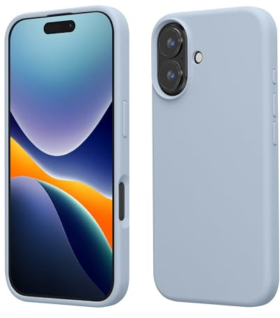 kwmobile Case Compatible with Apple iPhone 16 Case - TPU Silicone Phone Cover with Soft Finish - Light Blue Matte
