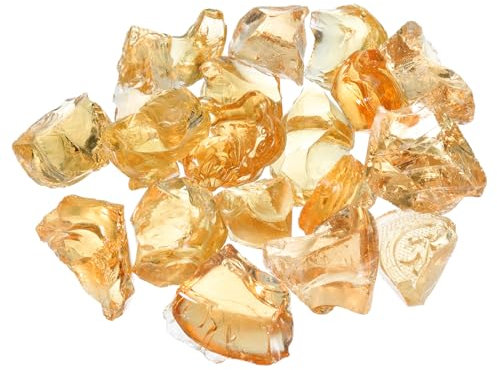 sourcing map Verre à feu pour brasero - 2 à 3 cm - Pierres réfléchissantes haute brillance pour cheminée naturelle ou au propane, sans danger pour l'extérieur et l'intérieur - Marron